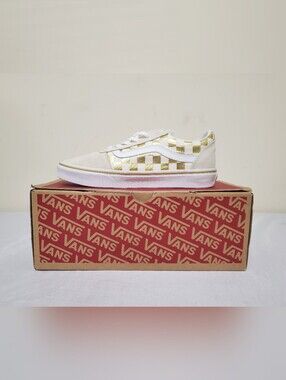 Vans Gold Checkered Sneakers Womens Size 7.5